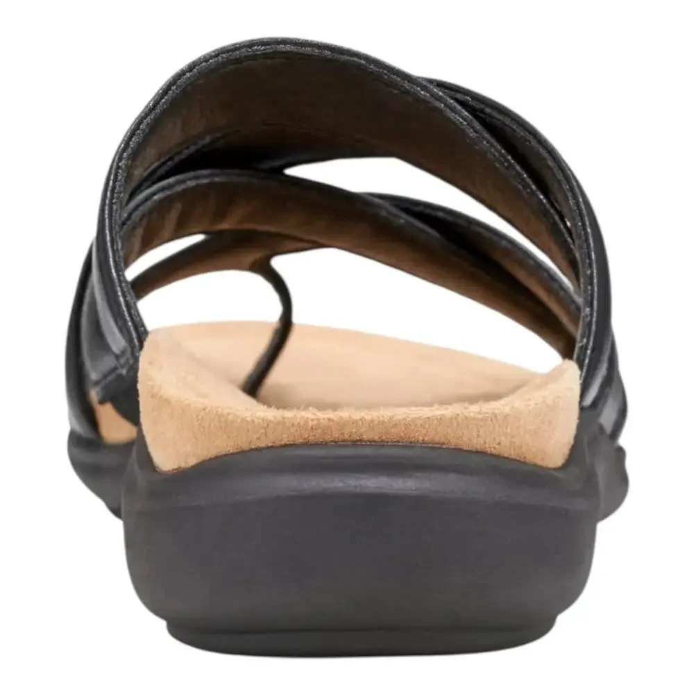 Easy Spirit Women's Westly Strappy Slip On Sandals Black Size 8 W